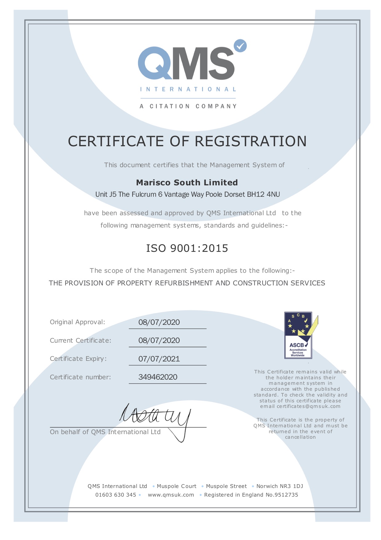 ISO 9001 2015 Certificate 1